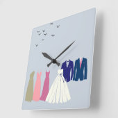 Die Hochzeitsfeier Quadratische Wanduhr (Winkel)