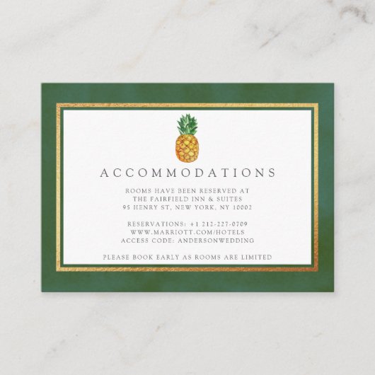 Die Hochzeitskollektion der Ananas mit tropischen  Begleitkarte (Vorderseite)