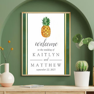 Die Hochzeitskollektion der Ananas mit tropischen Foliendrucke