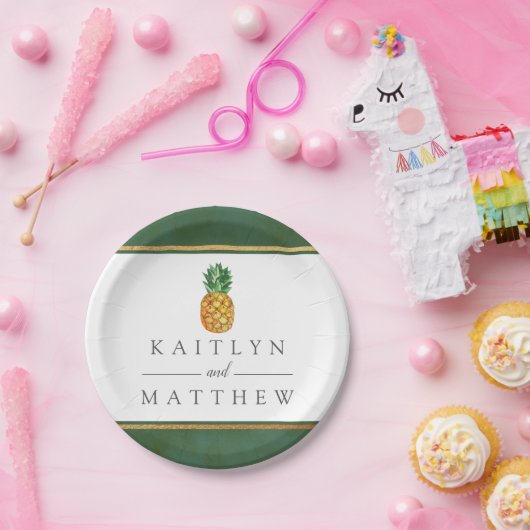 Die Hochzeitskollektion der Ananas mit tropischen  Pappteller (Party)