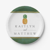 Die Hochzeitskollektion der Ananas mit tropischen  Pappteller (Vorderseite)