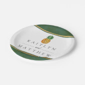 Die Hochzeitskollektion der Ananas mit tropischen  Pappteller (Schrägansicht)