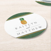 Die Hochzeitskollektion der Ananas mit tropischen  Runder Pappuntersetzer (Angewinkelt)