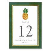 Die Hochzeitskollektion der Ananas mit tropischen Tischnummer (Rückseite)