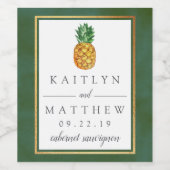 Die Hochzeitskollektion der Ananas mit tropischen Weinetikett (Einzelnes Label)