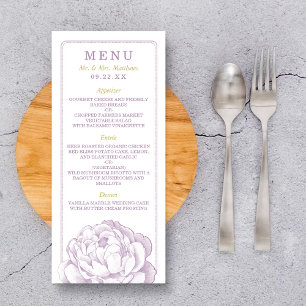 Die Hochzeitskollektion der Hübschen Peony Floral  Werbekarte