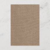 Die Hochzeitskollektion der Marine auf Burlap Beac Begleitkarte (Rückseite)