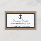 Die Hochzeitskollektion der Marine auf Burlap Beac Begleitkarte (Vorderseite)