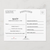 Die Hochzeitskollektion der Marine auf Burlap Beac Einladungspostkarte (Rückseite)