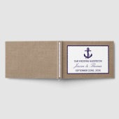 Die Hochzeitskollektion der Marine auf Burlap Beac Gästebuch (Voll)
