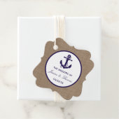 Die Hochzeitskollektion der Marine auf Burlap Beac Geschenkanhänger (Beispiel)