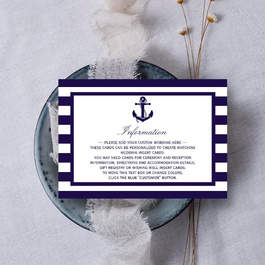 Die Hochzeitskollektion der Nautischen Seestreitkr Begleitkarte