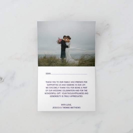 Die Hochzeitskollektion der Nautischen Seestreitkr Dankeskarte (Innenseite)