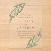Die Hochzeitskollektion der Olivenzweige Acryleinladungen (Vorderseite)