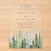 Die Hochzeitskollektion der Pinienwälder Acryleinladungen (Vorderseite)