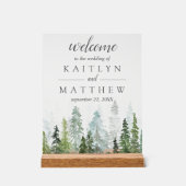 Die Hochzeitskollektion der Pinienwälder Acrylschild (Vorderseite)