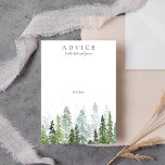Die Hochzeitskollektion der Pinienwälder Hinweiskarte<br><div class="desc">Feiern Sie stilvoll mit diesen modernen und trendigen Ratschlägen. Das schlichte, aber stilvolle Design ermöglicht es Ihren Gästen, sich einen Ratschlag zu schreiben, damit Sie in den nächsten Jahren behalten und lesen können. Die Formulierung ist leicht zu personalisieren, sodass diese Karten schnell in Ratenkarten für Brautpartys, Verlobungen, Jubiläen, Abschluss und...</div>