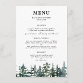 Die Hochzeitskollektion der Pinienwälder Menükarte (Vorderseite)