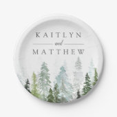 Die Hochzeitskollektion der Pinienwälder Pappteller (Vorderseite)