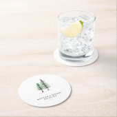 Die Hochzeitskollektion der Pinienwälder Runder Pappuntersetzer (Vor Ort)