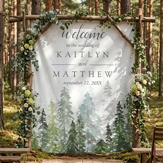 Die Hochzeitskollektion der Pinienwälder Wandteppich