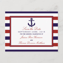 Die Hochzeitskollektion der roten und der Marine Ankündigungspostkarte