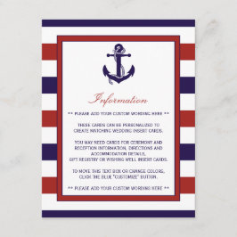 Die Hochzeitskollektion der roten und der Marine Begleitkarte