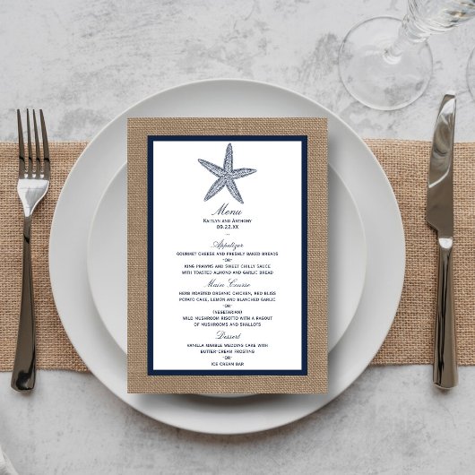 Die Hochzeitskollektion der Seestreitkräfte von Bu Menükarte