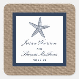 Die Hochzeitskollektion der Seestreitkräfte von Bu Quadratischer Aufkleber