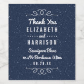 Die Hochzeitskollektion der Sternennacht Weinetikett (Einzelnes Label)