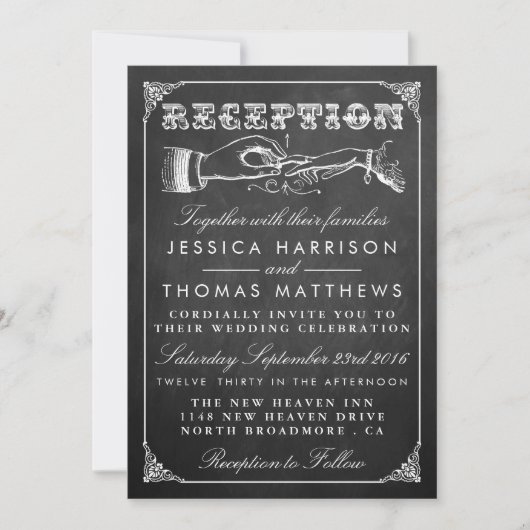 Die Hochzeitskollektion der Vintagen Ehe Einladung (Vorderseite)