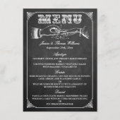 Die Hochzeitskollektion der Vintagen Ehe Menükarte (Vorderseite)