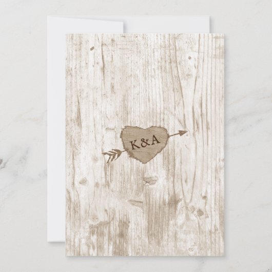 Die Hochzeitskollektion des Carved Heart Tree Einladung (Rückseite)