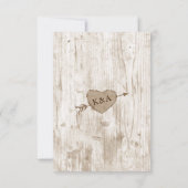 Die Hochzeitskollektion des Carved Heart Tree RSVP Karte (Rückseite)