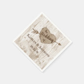 Die Hochzeitskollektion des Carved Heart Tree Serviette (Ecke)