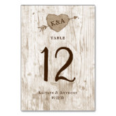 Die Hochzeitskollektion des Carved Heart Tree Tischnummer (Vorderseite)