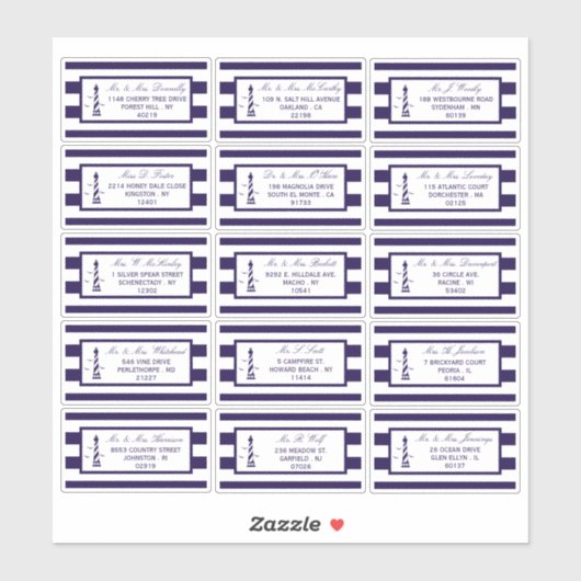 Die Hochzeitskollektion des Leuchtturms Aufkleber (Blatt)