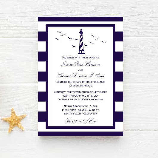Die Hochzeitskollektion des Leuchtturms Einladung