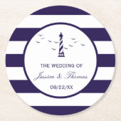 Die Hochzeitskollektion des Leuchtturms Runder Pappuntersetzer (Vorderseite)