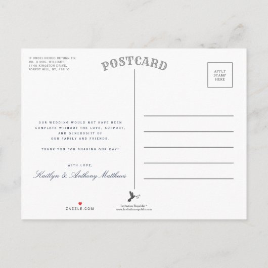 Die Hochzeitskollektion des Nautical Lighthouse Bu Ankündigungspostkarte (Rückseite)