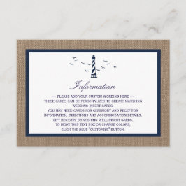 Die Hochzeitskollektion des Nautical Lighthouse Bu Begleitkarte