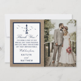 Die Hochzeitskollektion des Nautical Lighthouse Bu Dankeskarte