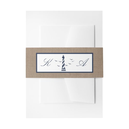 Die Hochzeitskollektion des Nautical Lighthouse Bu Einladungsbanderole (Vorderseite Beispiel)