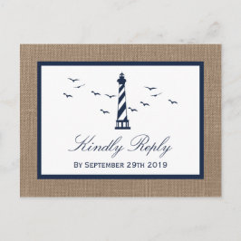 Die Hochzeitskollektion des Nautical Lighthouse Bu Einladungspostkarte