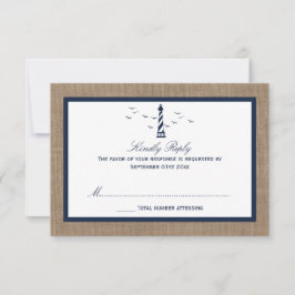 Die Hochzeitskollektion des Nautical Lighthouse Bu RSVP Karte