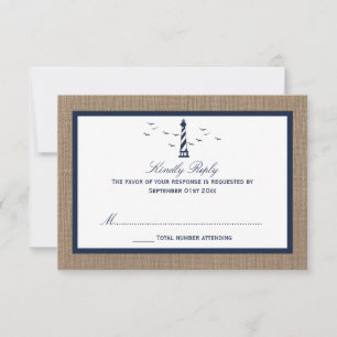 Die Hochzeitskollektion des Nautical Lighthouse Bu RSVP Karte