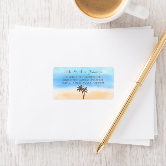 Die Hochzeitskollektion des Strandbades Adressaufkleber (Insitu)