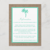 Die Hochzeitskollektion des tropischen Palmen Tree Begleitkarte (Vorderseite)