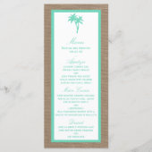 Die Hochzeitskollektion des tropischen Palmen Tree Menükarte (Vorderseite)