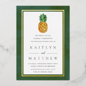 Die Hochzeitskollektion für Ananas im Tropen Folieneinladung (Vorderseite)